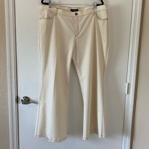 Lafayette 148 New York Cream Pant  Flare Boot Cut Cotton Blend Women’s Size 18